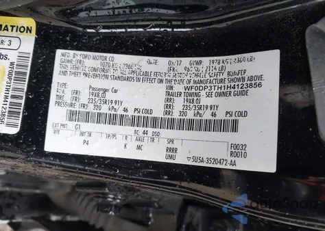 2017 Ford Focus Rs z USA, uszkodzony, nr VIN WF0DP3TH1H4123856